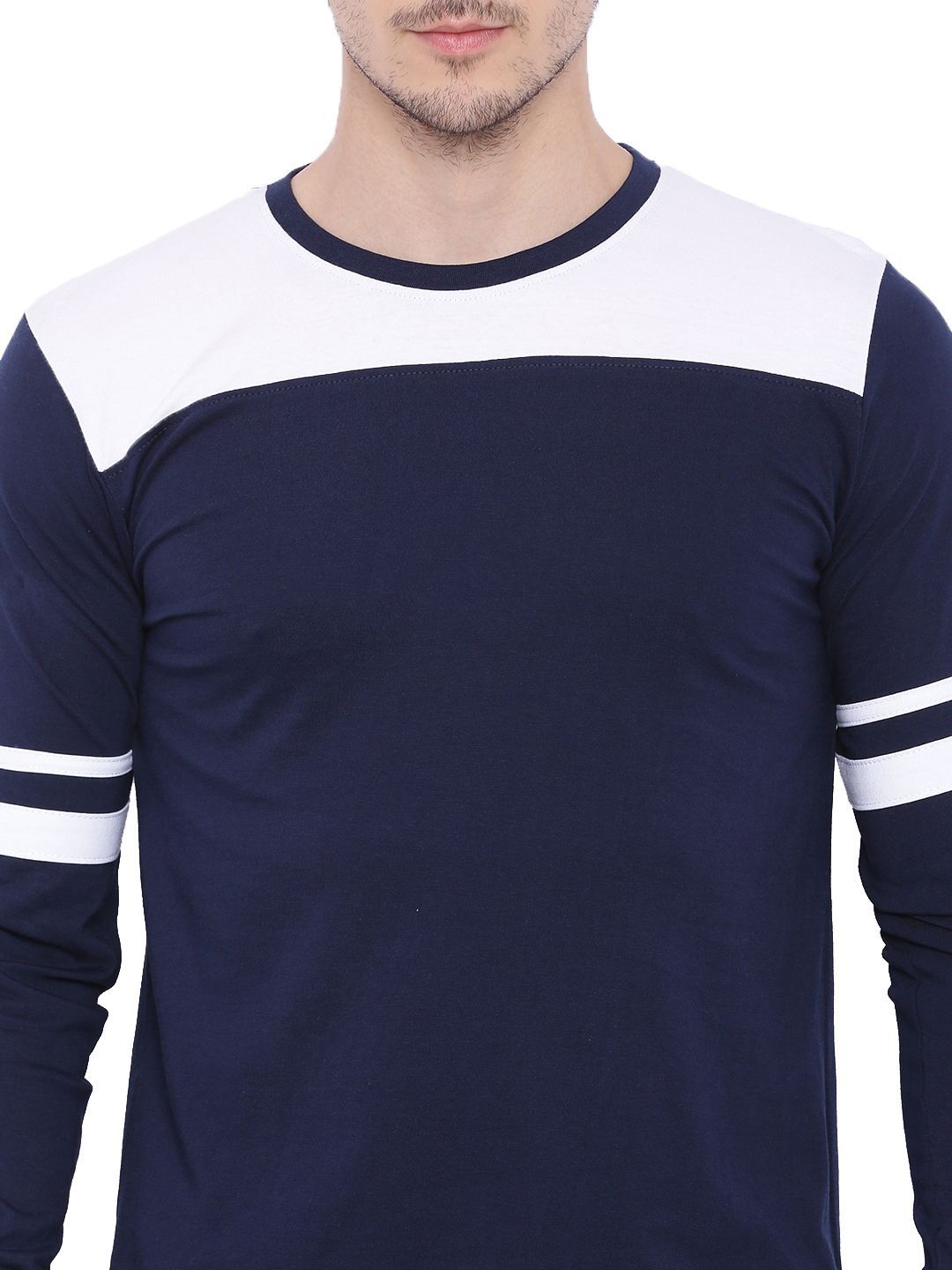 ADRO Men Colourblocked Round Neck T-shirt