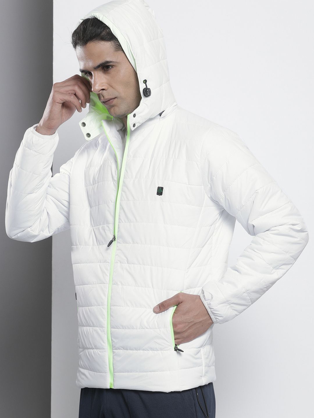 The Indian Garage Co Men Zip-Front Puffer Jacket with Detachable Hood