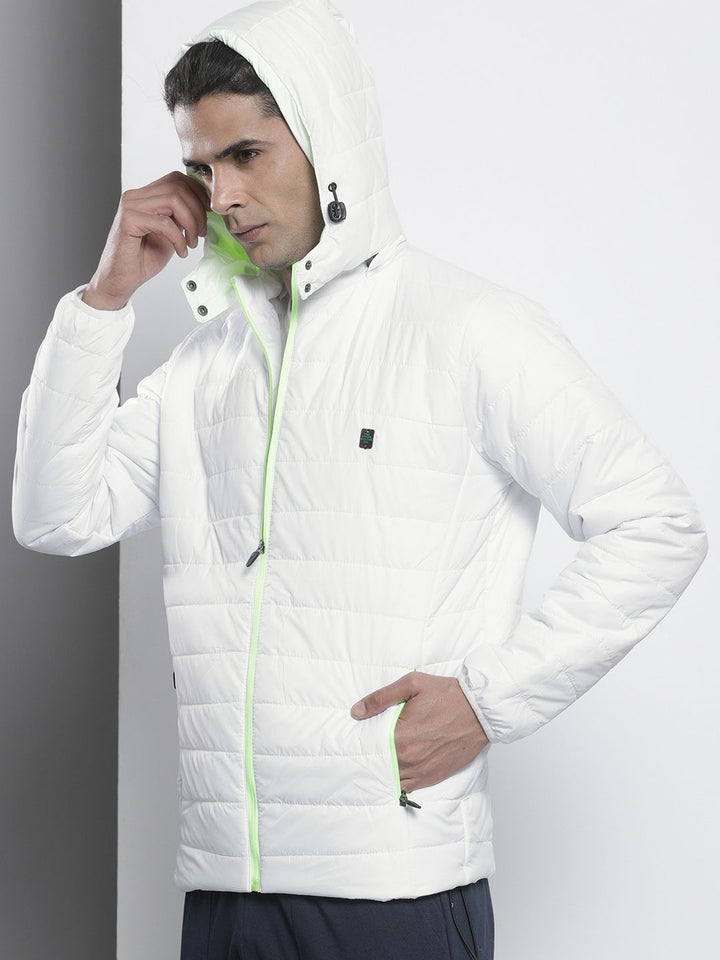 The Indian Garage Co Men Zip-Front Puffer Jacket with Detachable Hood