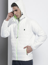 The Indian Garage Co Men Zip-Front Puffer Jacket with Detachable Hood
