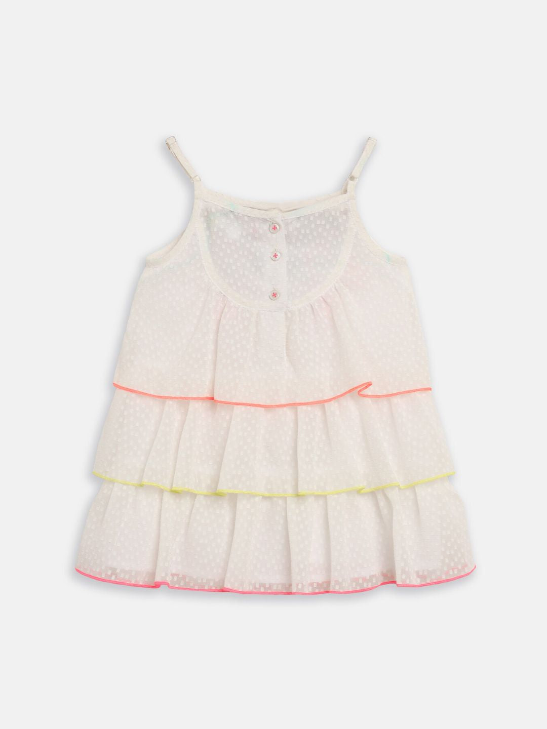 Nauti Nati Girls White Embroidered A-Line Dress