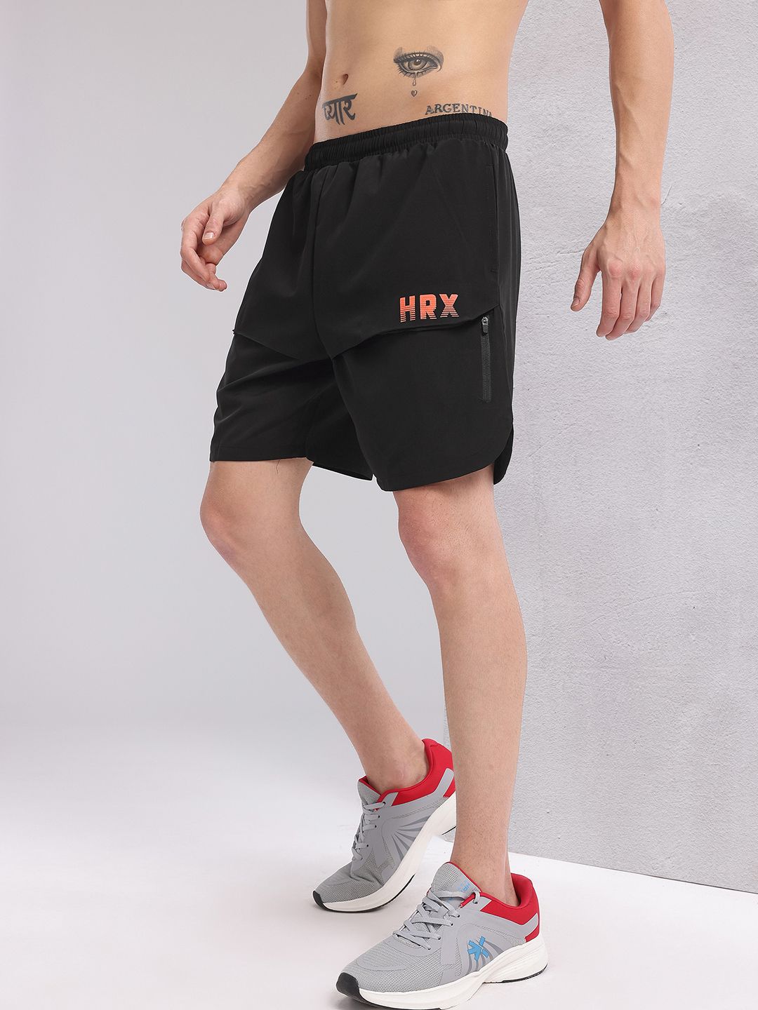 HRX by Hrithik Roshan Men Brand Logo Print Mid-Rise Training Shorts
