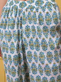 Vishudh Women Floral Printed Regular Pure Cotton Kurta with Trousers & With Dupatta