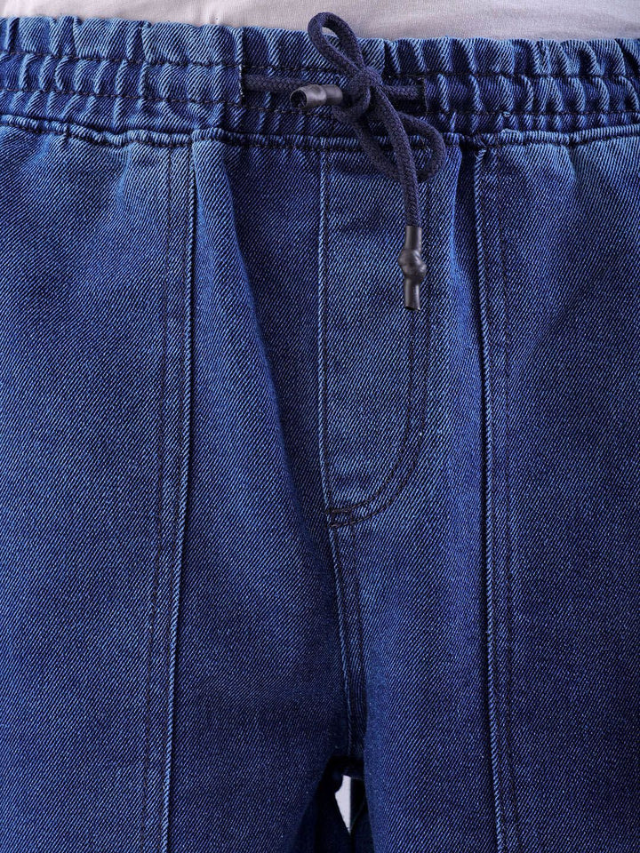 The Indian Garage Co Men Mid-Rise Relaxed Fit Drawstring Slash Knee Jeans