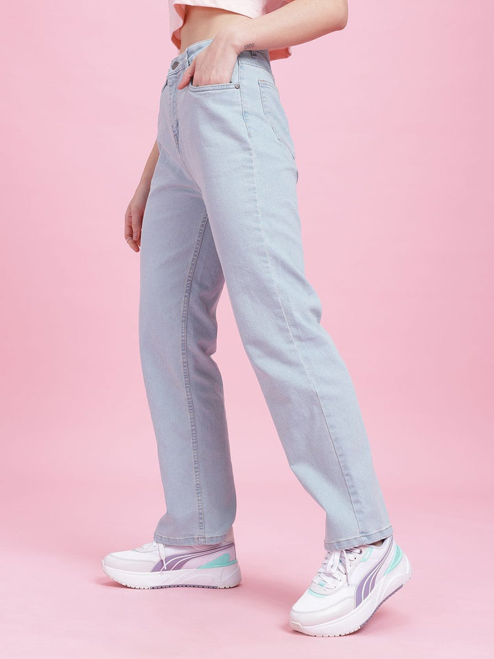 DressBerry Women Straight Fit High-Rise Stretchable Jeans