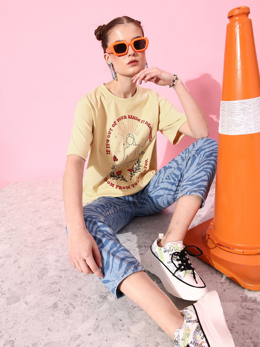 DILLINGER Pure Cotton Printed Oversized T-shirt