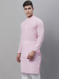 SOJANYA Kolar Mandarin Sulam Kurta Kapas Tulen