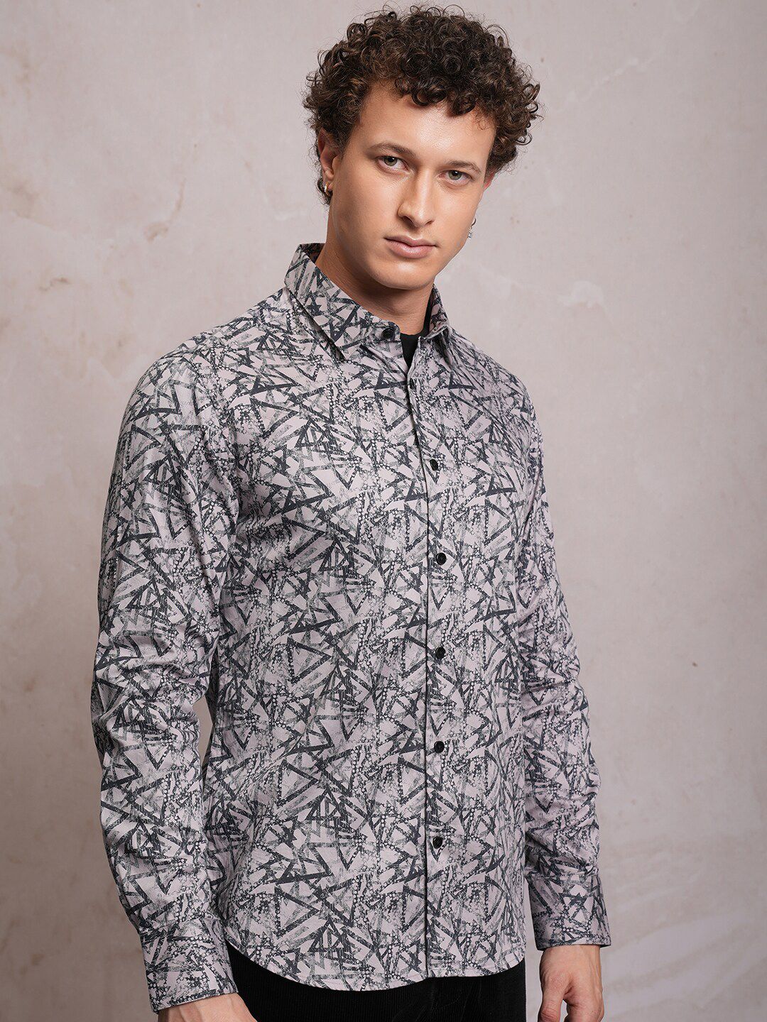 LOCOMOTIVE Luxe Satin Printed Party Shirt