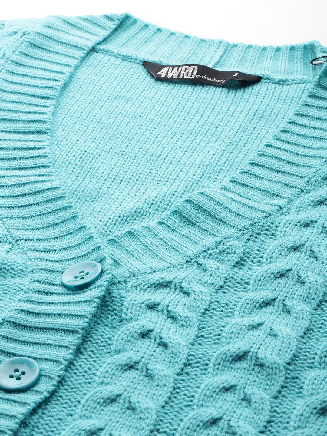 DressBerry Cable Knit Cardigan with Knitted Inner Crop Top