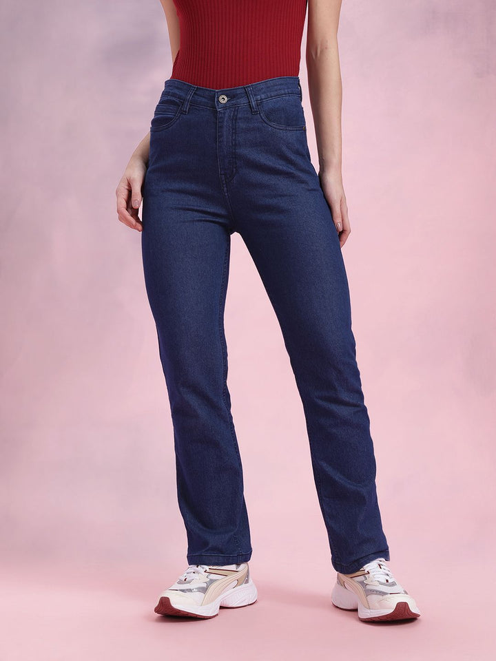 DressBerry Women Straight Fit High-Rise Stretchable Jeans