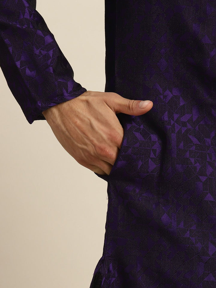 SOJANYA Kurta Kapas Sutera Cetakan Geometrik