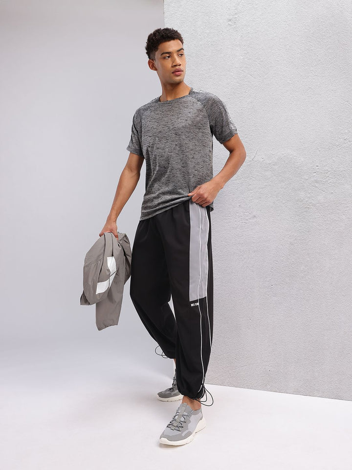 HRX by Hrithik Roshan Men Mid-Rise Colourblocked Lifestyle Track Pants with Toggle Hem
