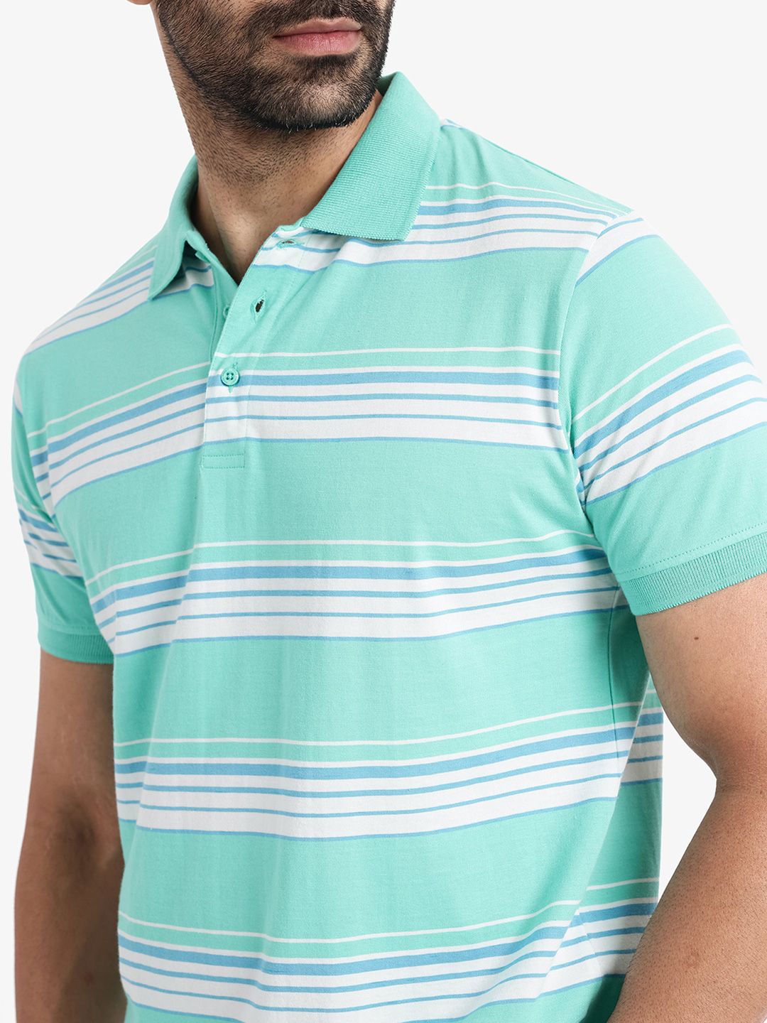 RARE RABBIT Men Rings-4 Slim Fit Solid Polo Collar T-Shirt