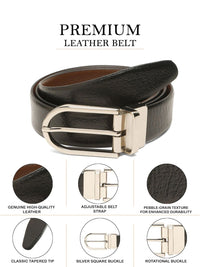 Teakwood Leathers Men Textured Leather Reversible Belt