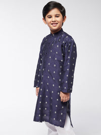 SOJANYA Boys Navy Blue Geometric Printed Kurta