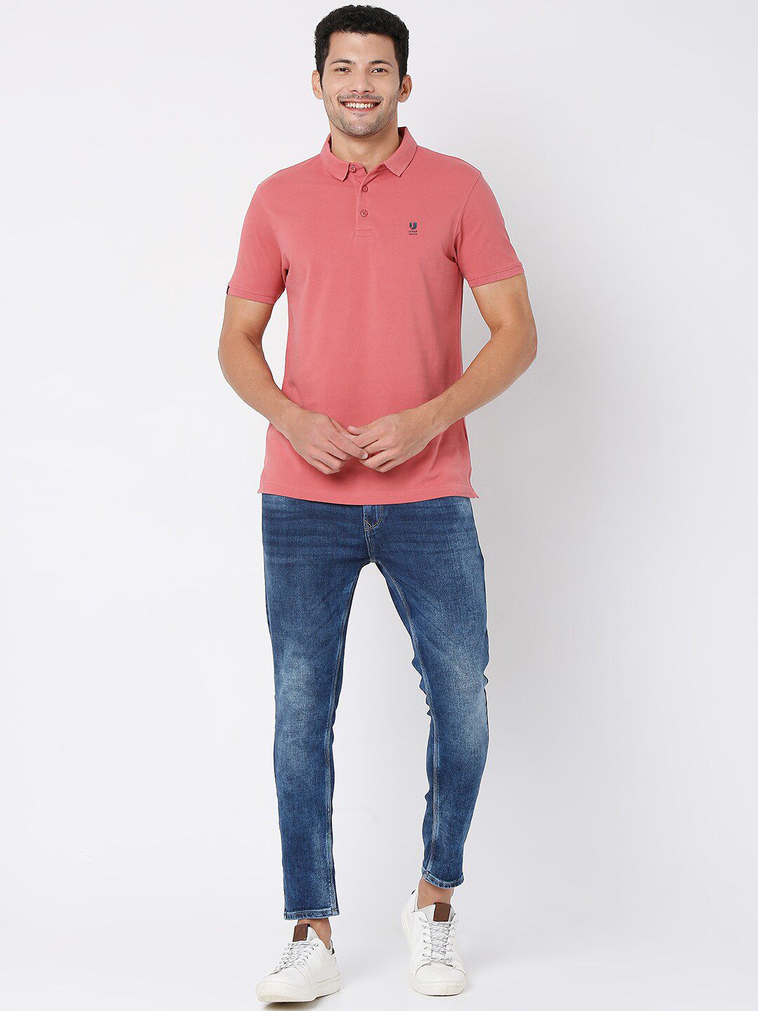 SPYKAR Men Blue Kano Slim Fit Low Distress Light Fade Jeans