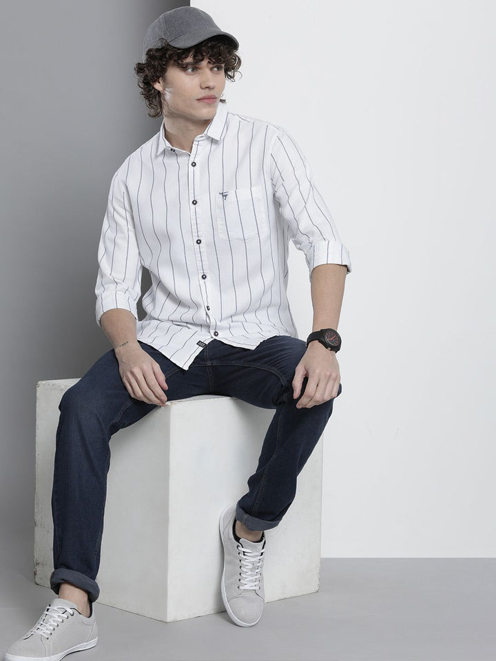 The Indian Garage Co Men Striped Cotton Casual Shirt