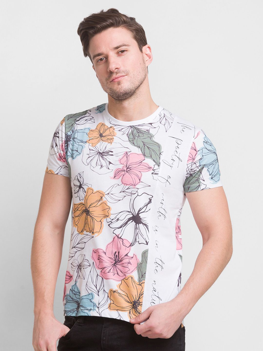 Being Human Men White Printed Cotton T-shirt