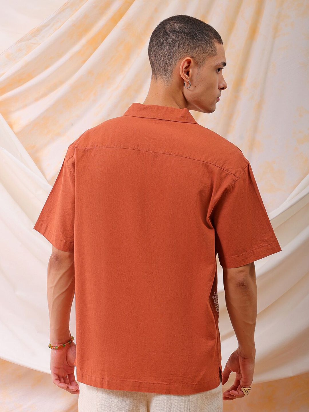 The Indian Garage Co Men Relaxed Fit Embroidery Resortwear Shirt