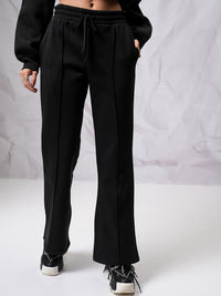 Tokyo Talkies Crop Hooded Sweatshirt with Wide Leg Trousers
