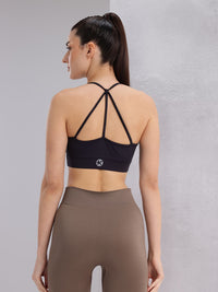 HRX by Hrithik Roshan Styled Back Lightly Padded Rapid-Dry Yoga Bra
