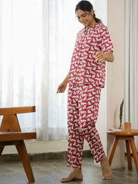 SANSKRUTIHOMES Conversational Printed Pure Cotton Night suit