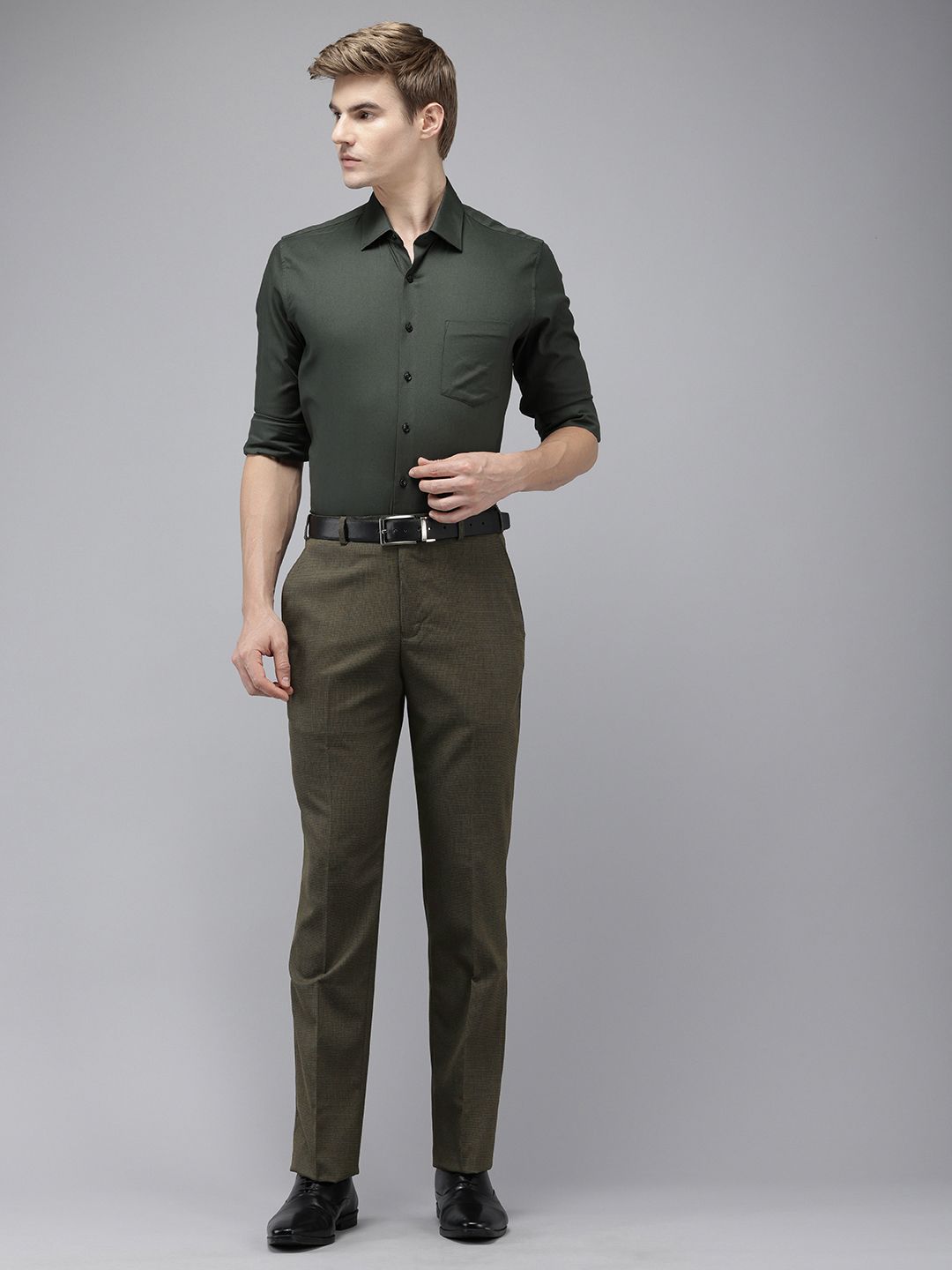 Park Avenue Men Textured Formal Trousers