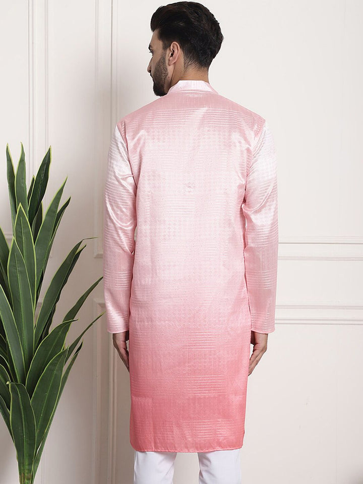 SOJANYA Woven Design Mandarin Collar Silk Cotton Kurta