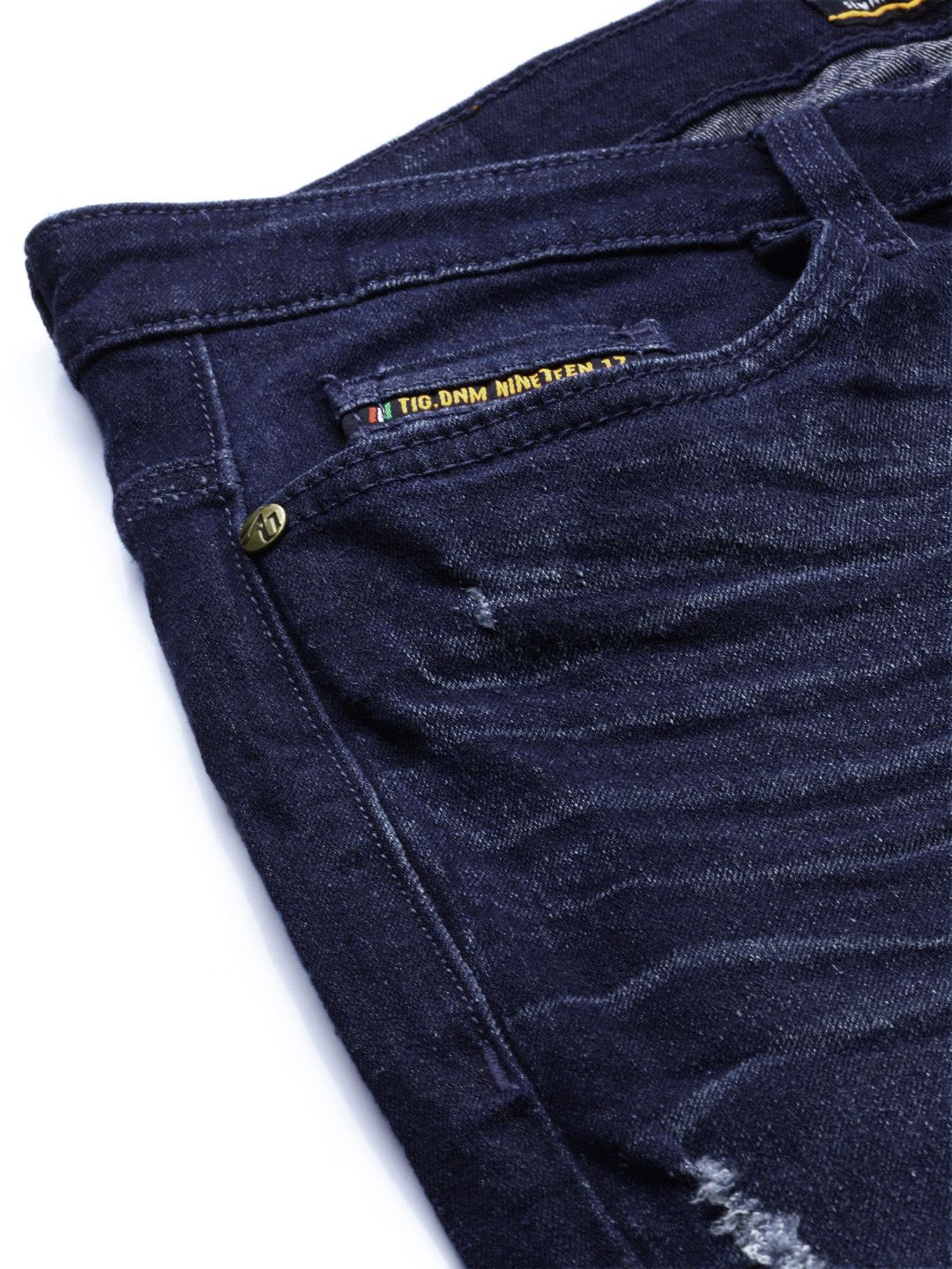 The Indian Garage Co Men Navy Blue Slim Fit Stretchable Jeans