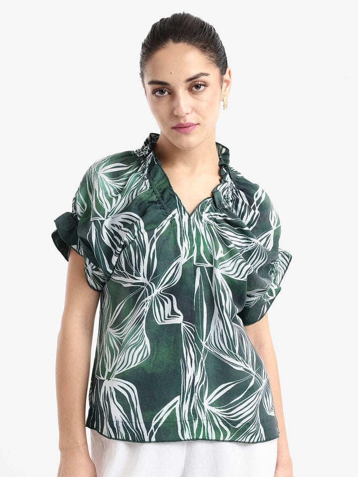 RAREISM Tropical Print Top