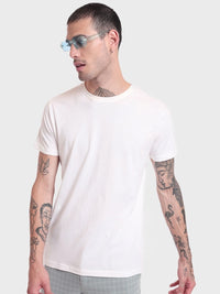 Bewakoof Men White Pure Cotton T-shirt