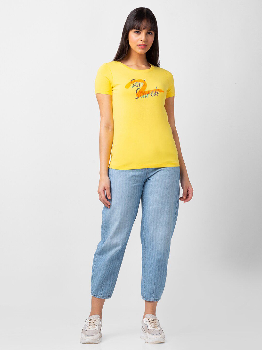 SPYKAR Women Typography Printed T-shirt