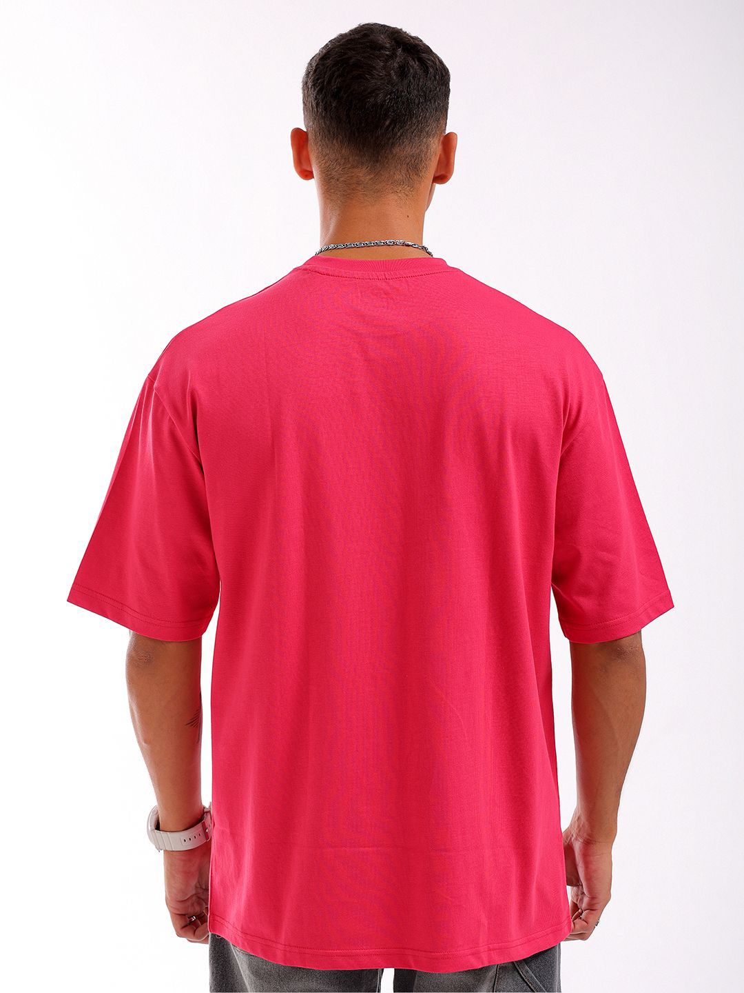 The Indian Garage Co Men Graphic Printed Boxy Oversized Round Neck Pure Cotton T-shirt