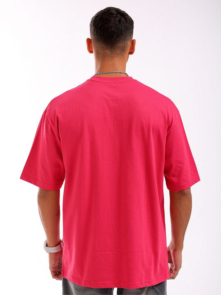 The Indian Garage Co Men Graphic Printed Boxy Oversized Round Neck Pure Cotton T-shirt