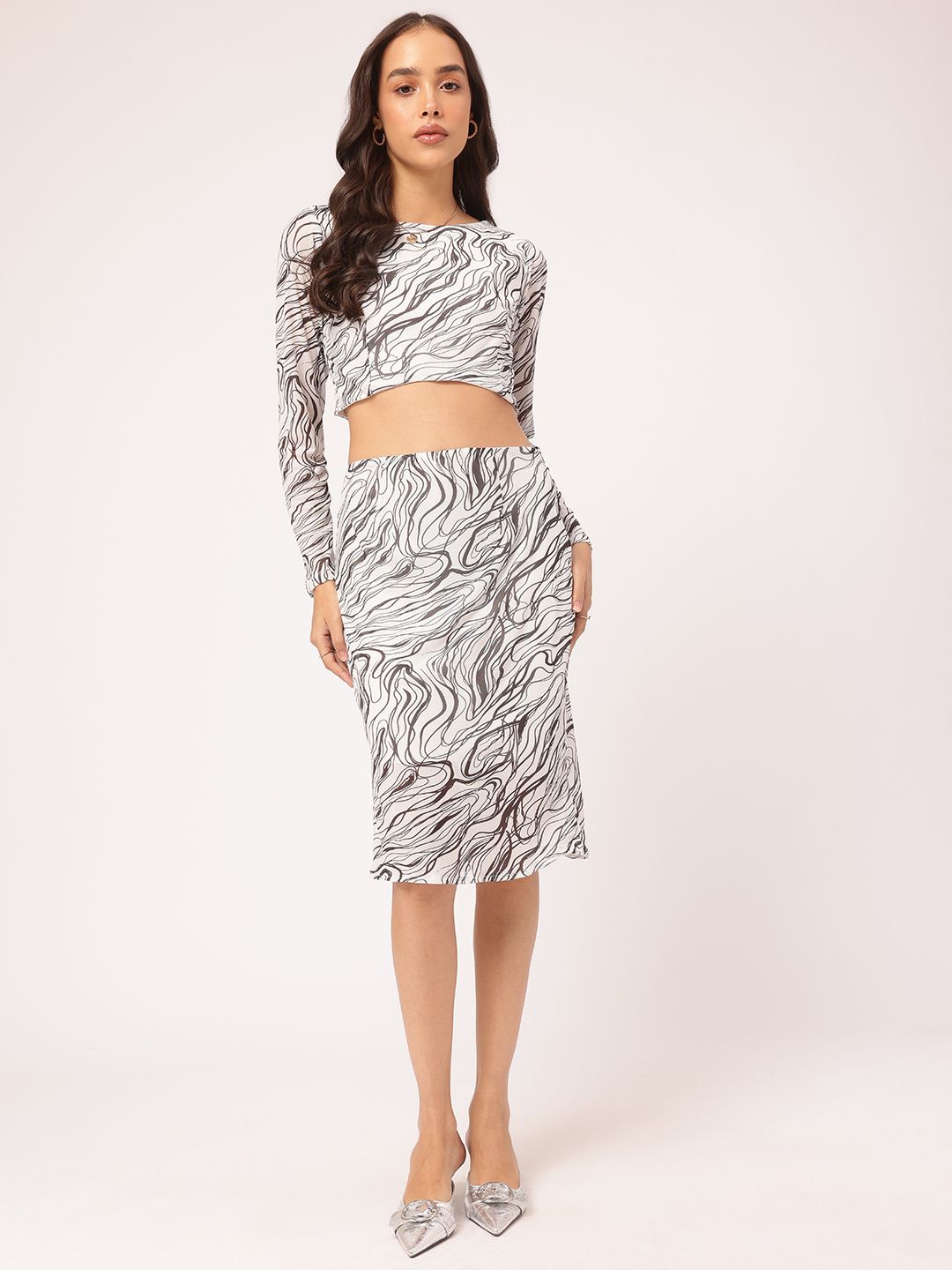 DressBerry Greyscale Glam Printed Co-Ords
