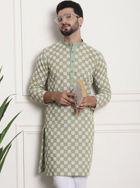 SOJANYA Ethnic Motifs Embroidered Thread Work Cotton Straight Kurta