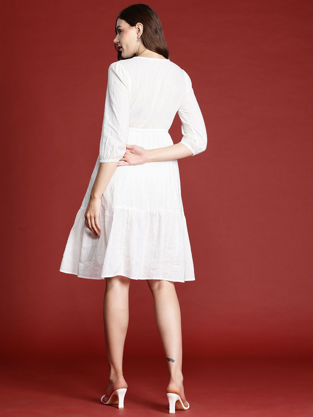 all about you Pure Cotton Cinched Waist A-Line Dress