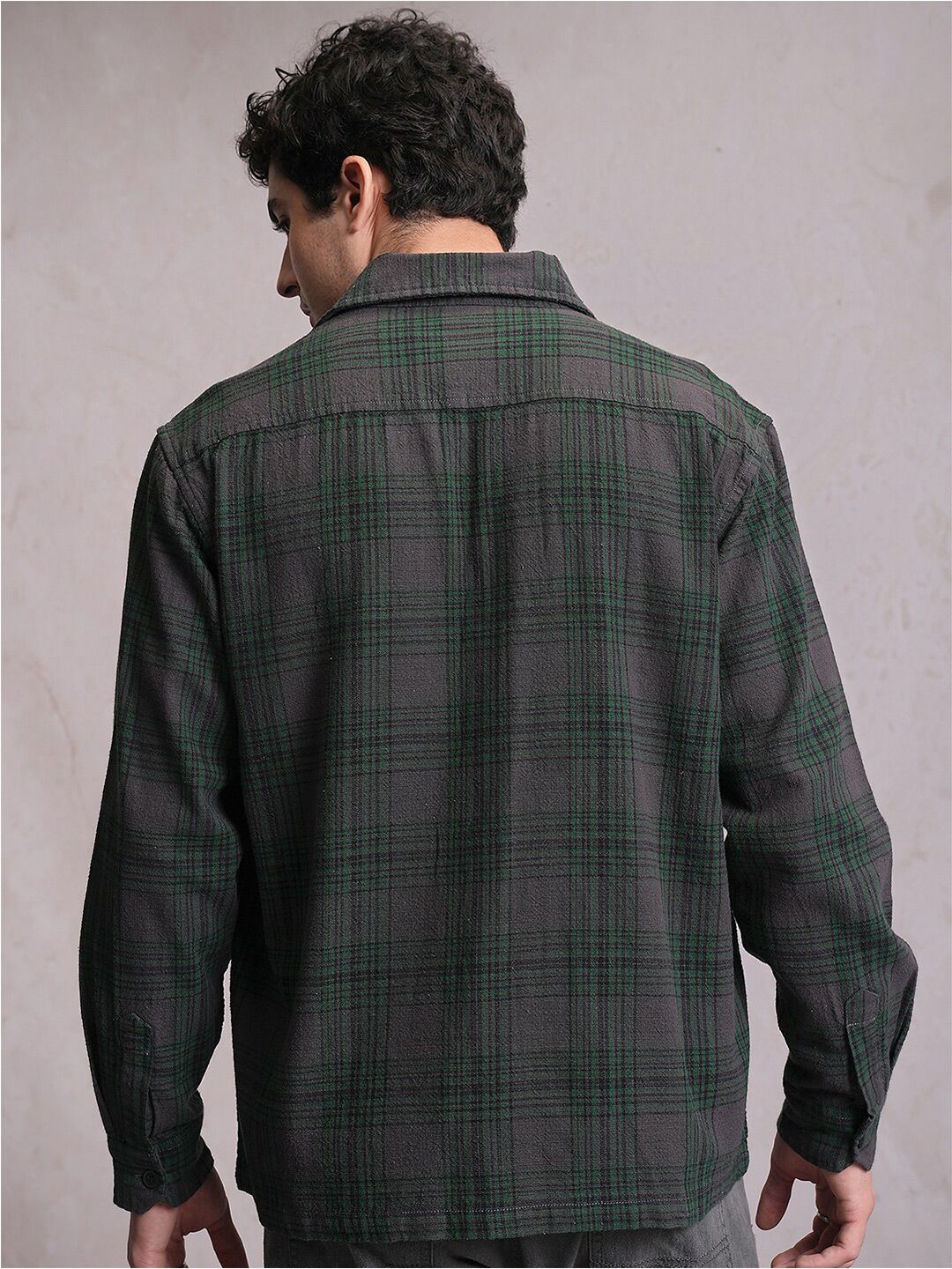 LOCOMOTIVE Dobby Textured Checked Utility Pocket Overshirt