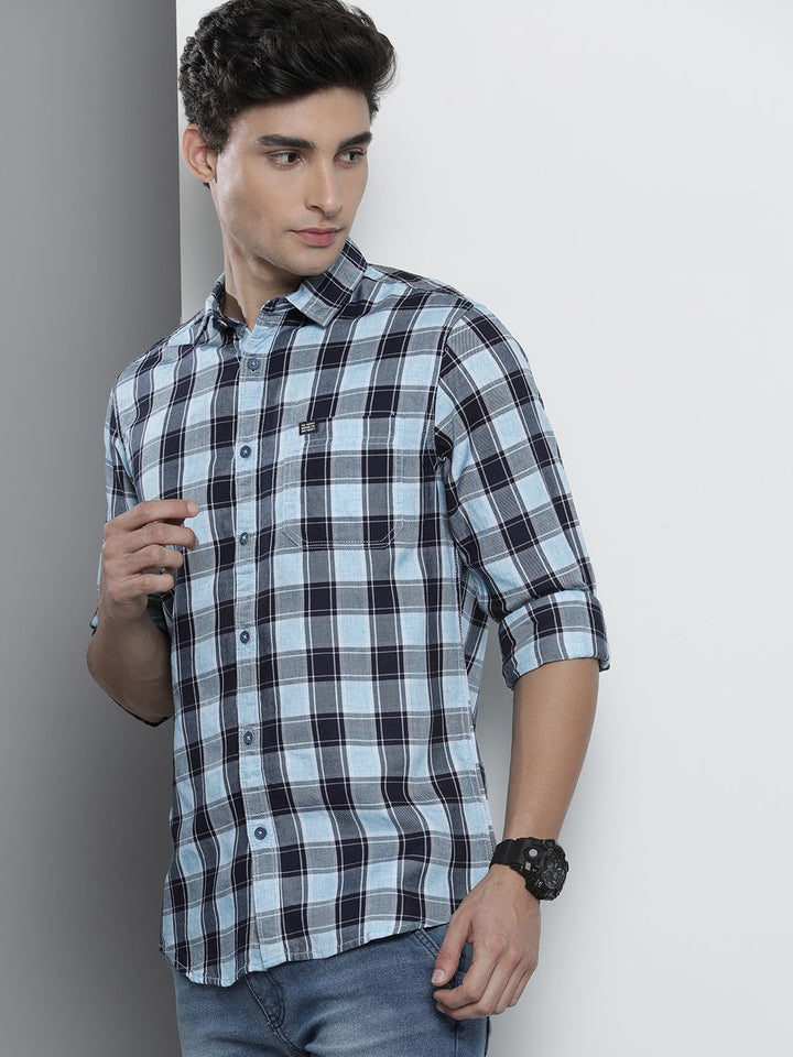 Kapas Biru Garage CO Garage India memeriksa baju kasual