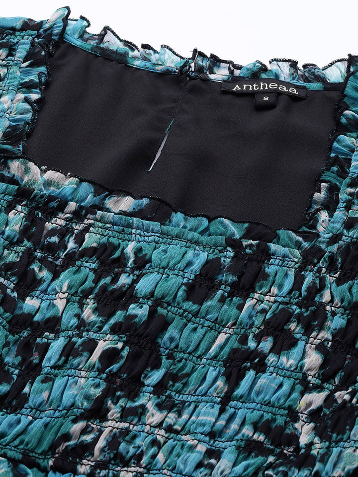 Antheaa Woman Smocked Tiered Dress