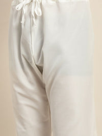 SOJANYA Ethnic Motifs Woven Design Mandarin Collar Kurta With Pyjamas & Nehru Jacket
