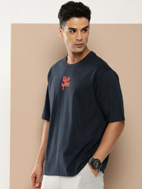 Difference of Opinion Men Graphic Printed Embossed Oversized T-shirt