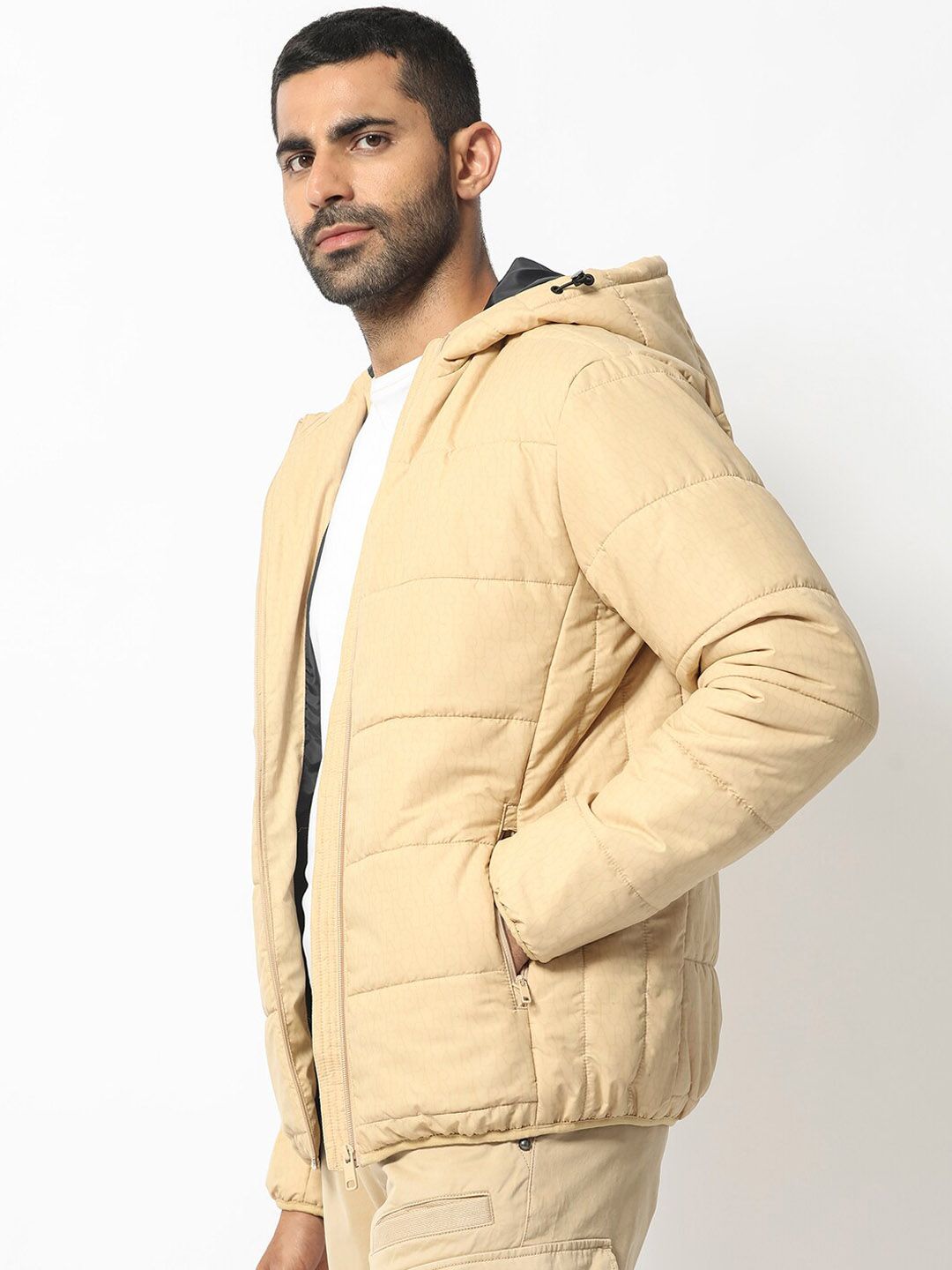 RARE RABBIT Men Vasto Puffer Hooded Neck Jacket