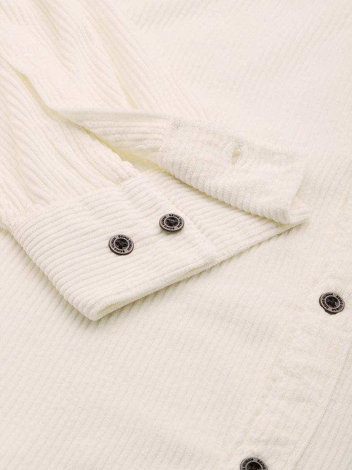 Being Human Slim Fit Button-Down Collar Corduroy Pure Cotton Casual Shirt