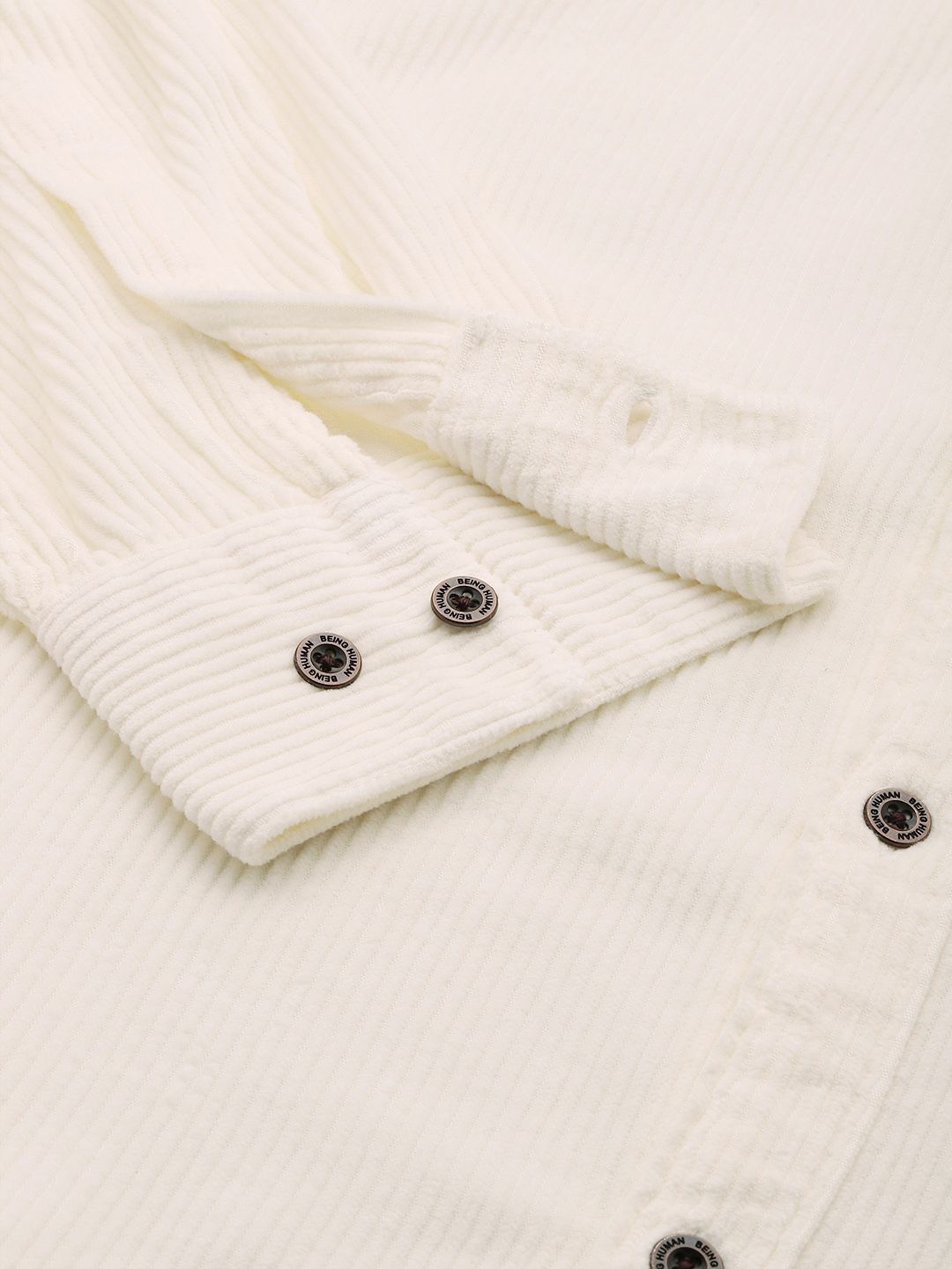 Being Human Slim Fit Button-Down Collar Corduroy Pure Cotton Casual Shirt