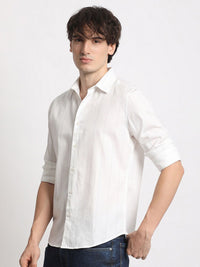 THE BEAR HOUSE Slim Fit Striped Spread Collar Cotton Shirt
