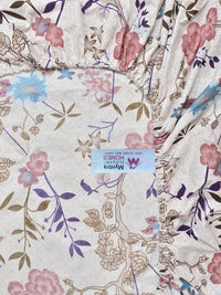 Myntra Elegant Homes White & Pink Floral 300 TC King Bedsheet with 2 Pillow Covers