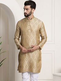 SOJANYA Ethnic Motifs Woven Design Mandarin Collar Straight Kurta