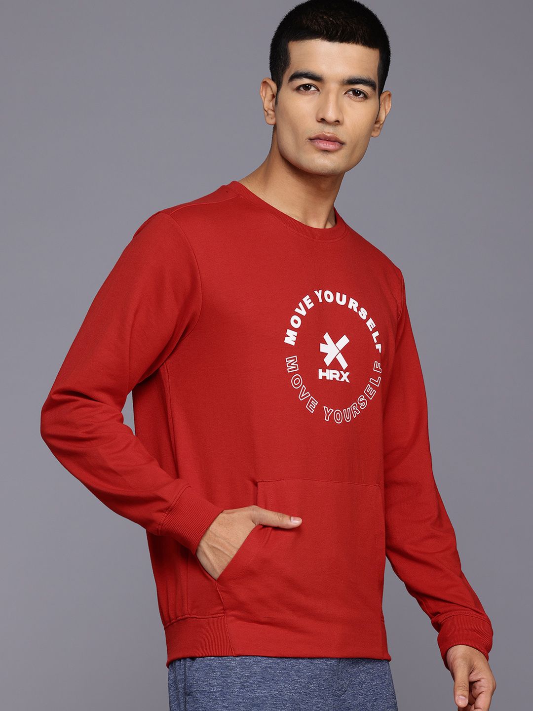 HRX by Hrithik Roshan Typography  Print Training Sweatshirt