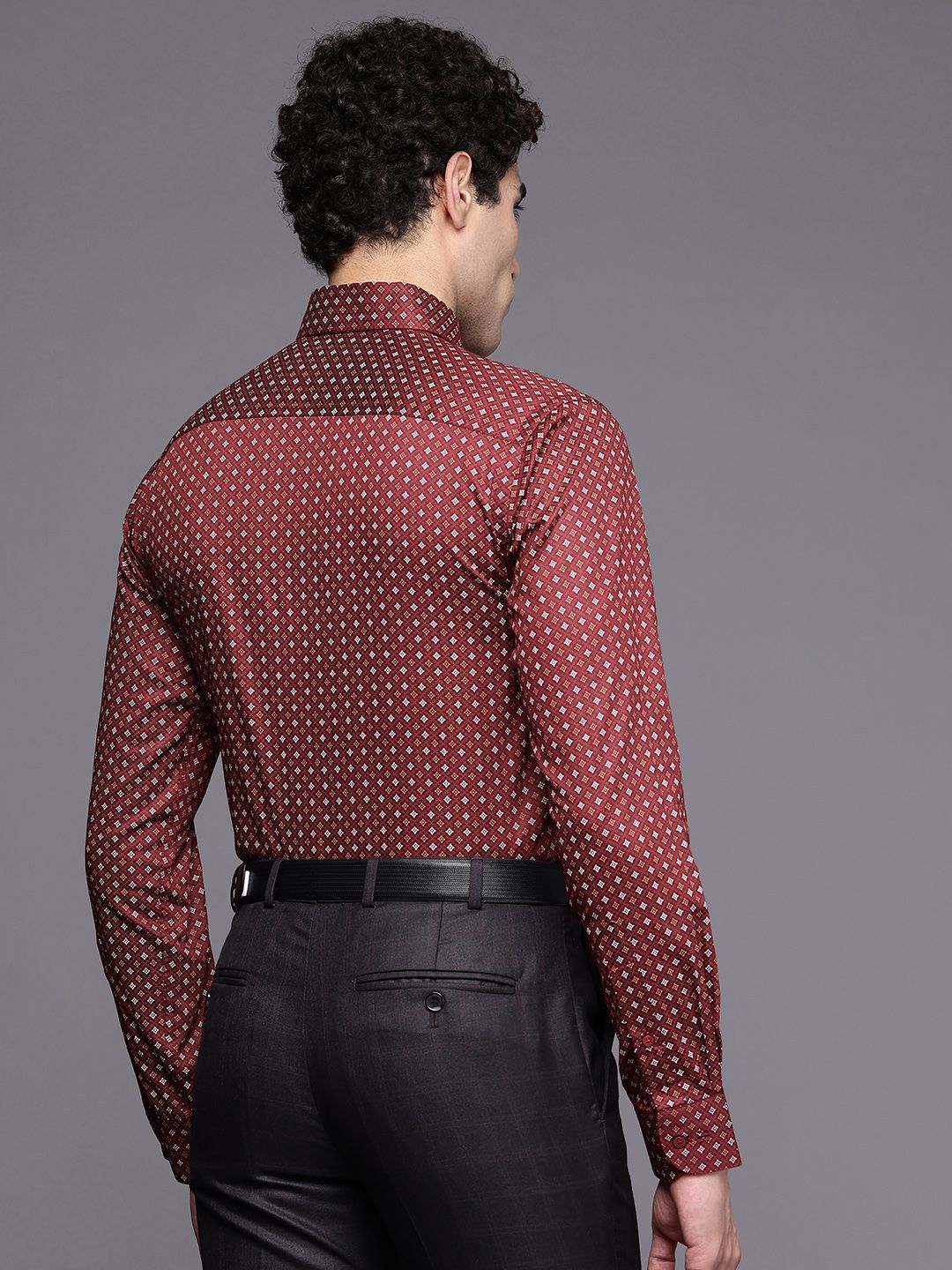Raymond Pure Cotton Slim Fit Floral Printed Formal Shirt